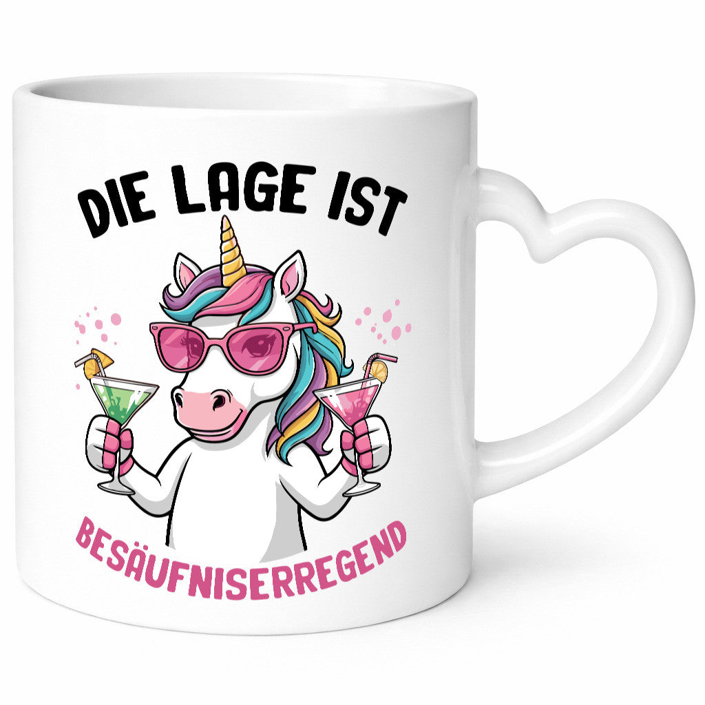 Die lage ist Besäufniserregend | Bier Einhorn Geschenkidee Humor Tasse