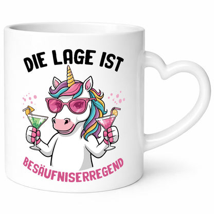 Die lage ist Besäufniserregend | Bier Einhorn Geschenkidee Humor Tasse