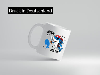 9. Geburtstag | 9 Jahre Arr Pirat Hai Piraten Geschenk Geschenkidee lustiger Tasse