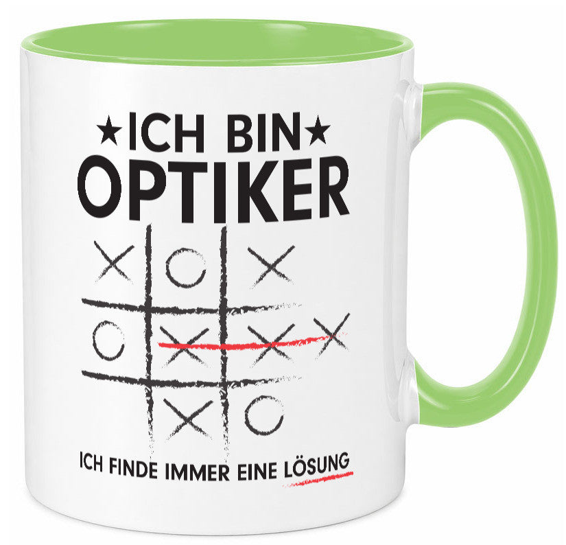 Löse Probleme: Optiker | Augenoptiker Geschenkidee Humor Tasse