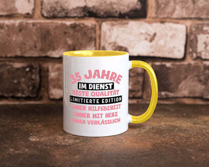 35 Jahre im Dienst | Jubiläum Arbeit v11 lustig Kollegen Büro Geschenk Tasse