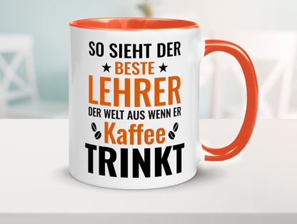 Kaffee trinkt: Lehrer | Schule Beruf Schüler Geschenk Arbeit Kollegen Büro