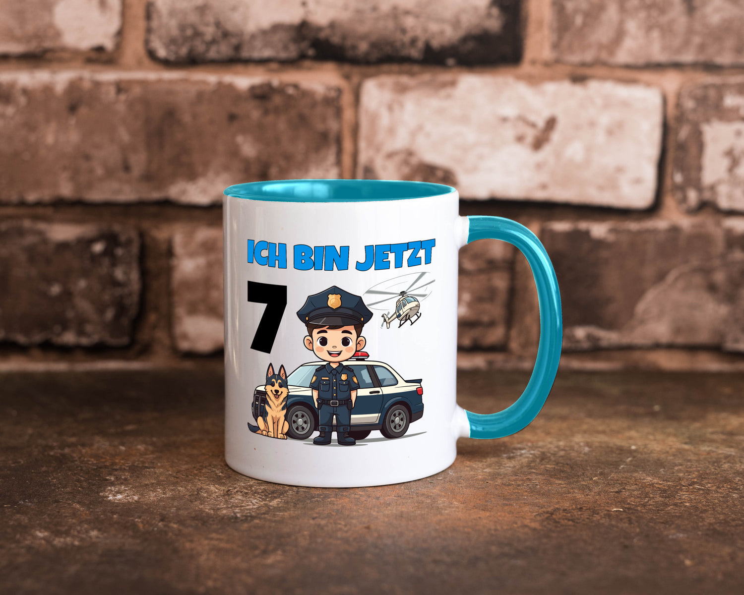 7. Geburtstag | 7 Jahre Polizei Kind Polizeiauto Humor Geschenkidee Tasse