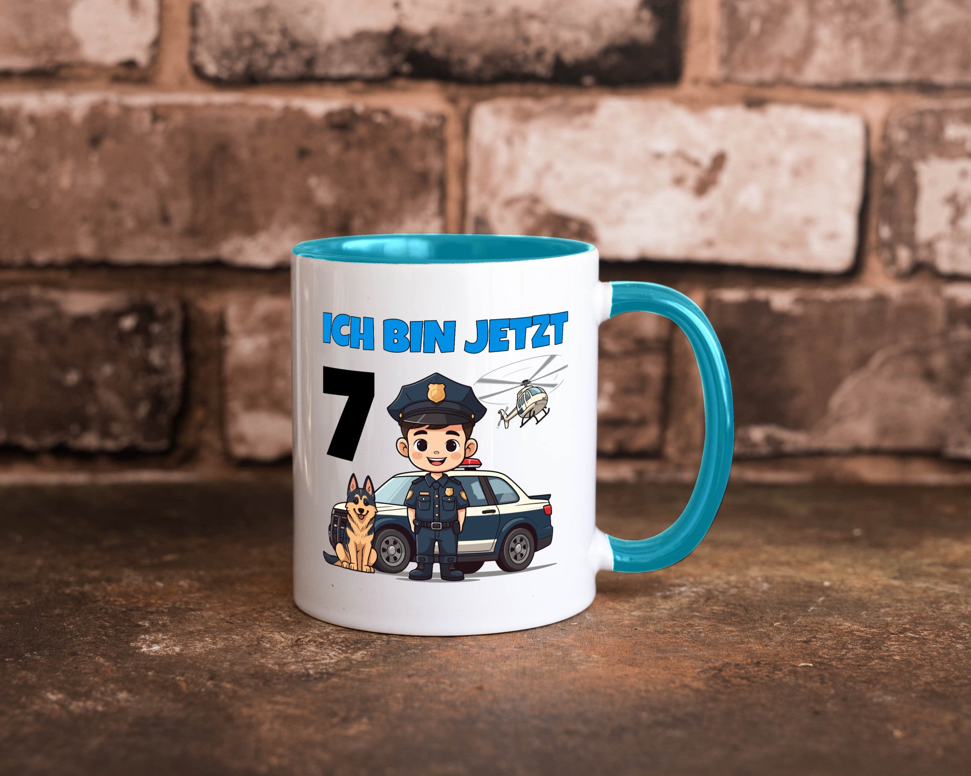 7. Geburtstag | 7 Jahre Polizei Kind Polizeiauto Humor Geschenkidee Tasse