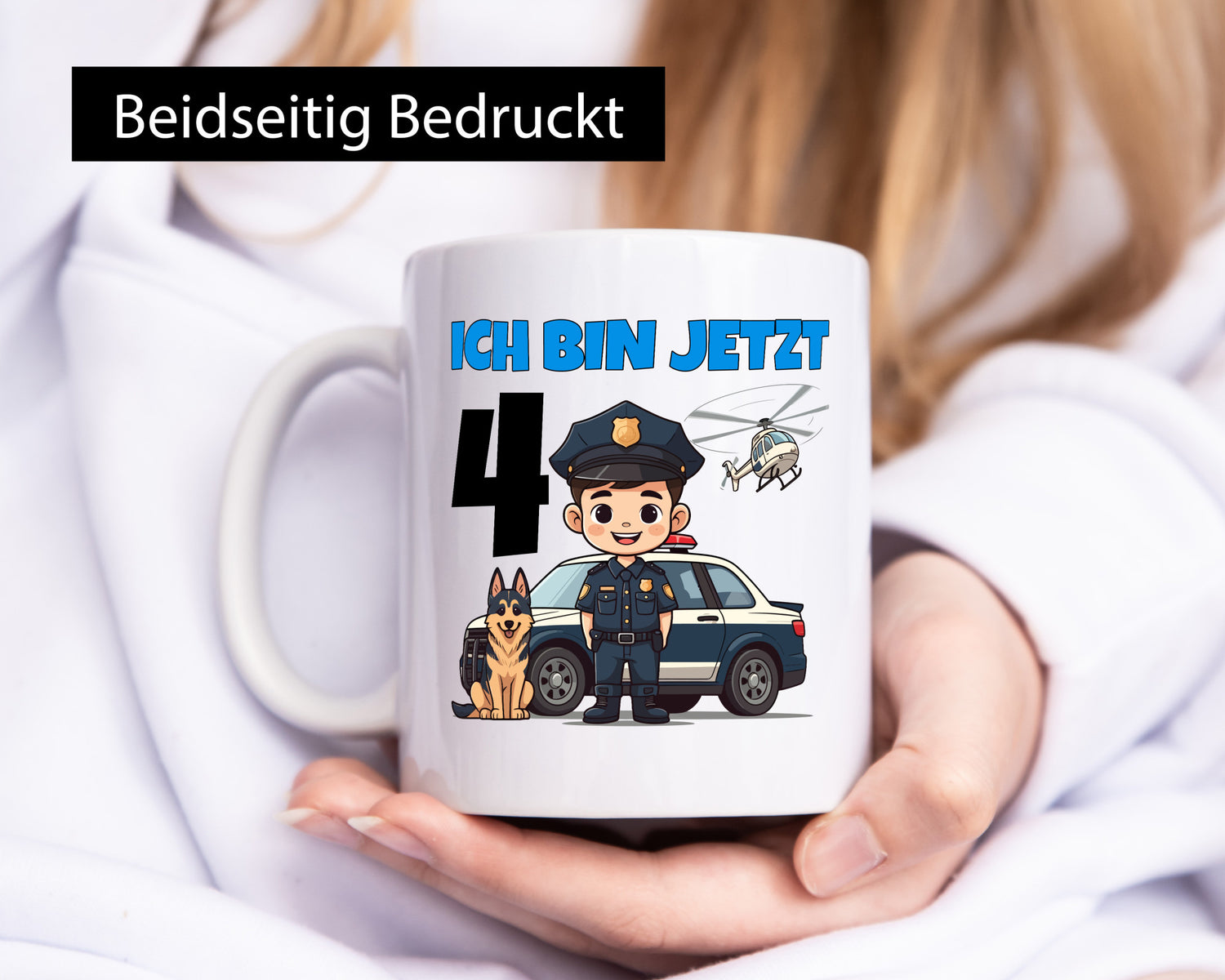 4. Geburtstag | 4 Jahre Polizei Kind Polizeiauto Humor Geschenkidee Tasse