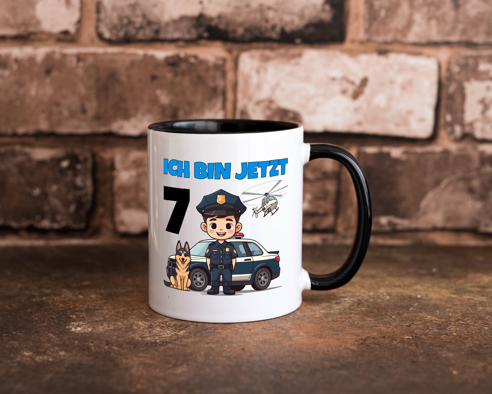 7. Geburtstag | 7 Jahre Polizei Kind Polizeiauto Humor Geschenkidee Tasse