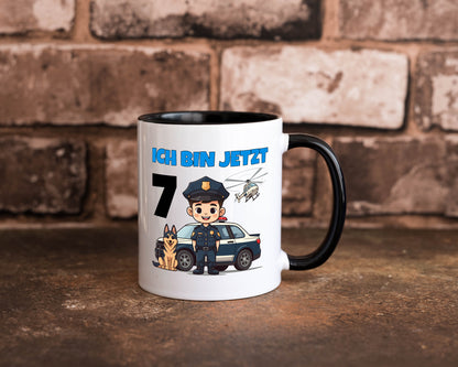 7. Geburtstag | 7 Jahre Polizei Kind Polizeiauto Humor Geschenkidee Tasse