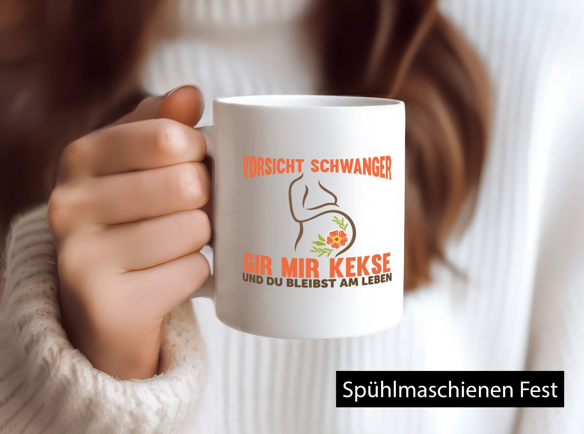 Vorsicht schwanger | Spruchtasse Kekse Statement lustiger Spruch Geschenk Humor
