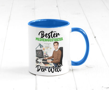 Bester Mediengestalter | Medien v2 Geschenk Humor Geschenkidee lustiger Spruch Tasse