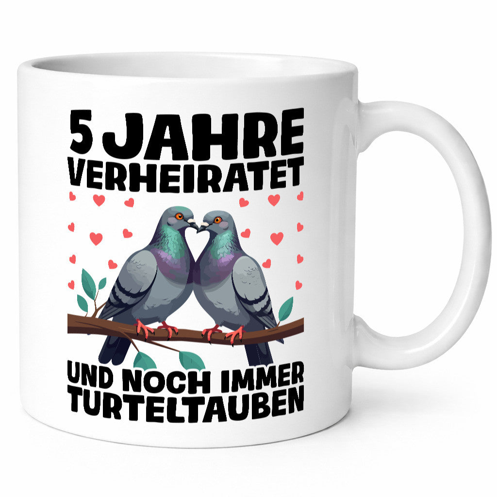 5 Jahre verheiratet | Turteltauben Ehe Ehepaar Humor Geschenkidee Tasse