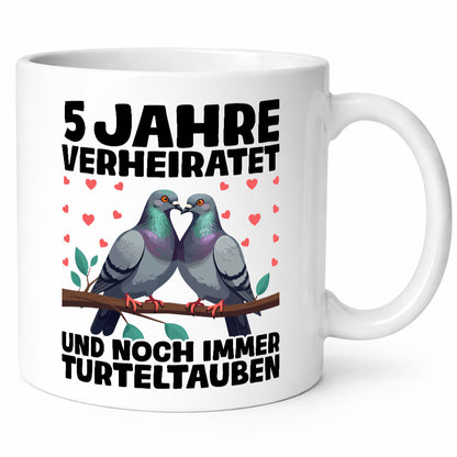 5 Jahre verheiratet | Turteltauben Ehe Ehepaar Humor Geschenkidee Tasse