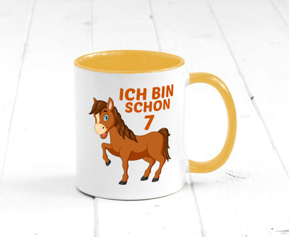 7. Geburtstag | Ich bin schon 7 Pferde Pony Humor Geschenkidee Tasse