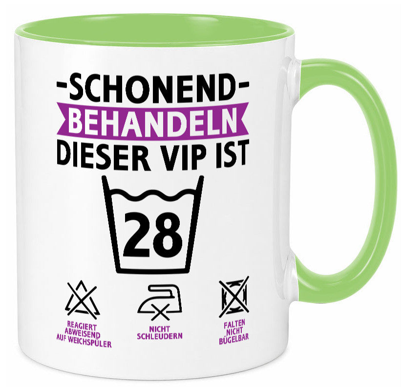28 Geburtstag | schonend behandeln Jahre Humor Geschenkidee Tasse