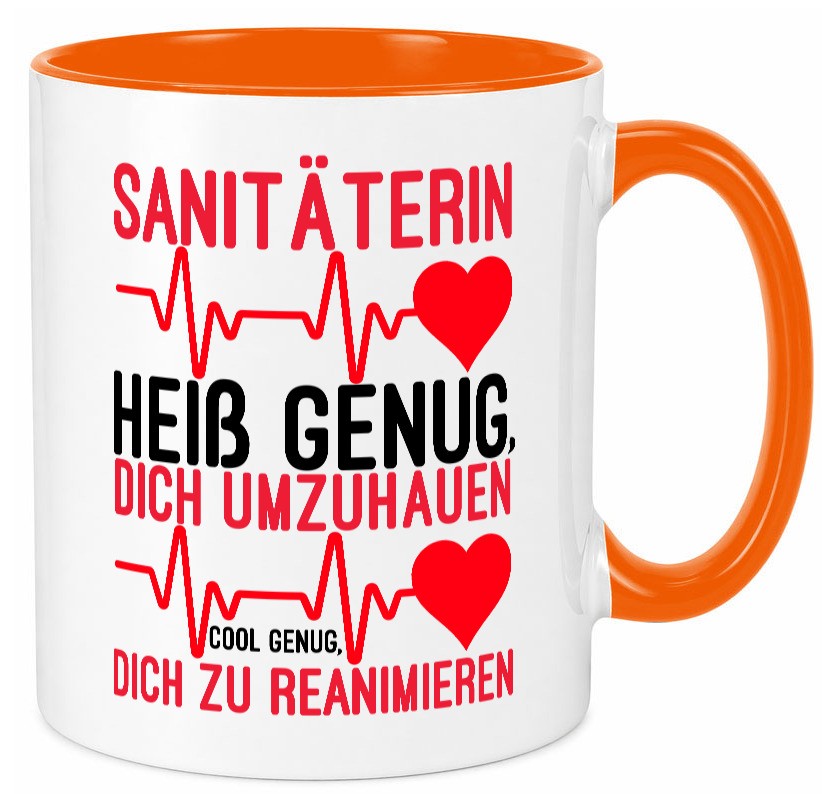 Heiße Sanitäterin | Reanimation Puls Rettungsdienst lustiger Spruch Geschenk Tasse
