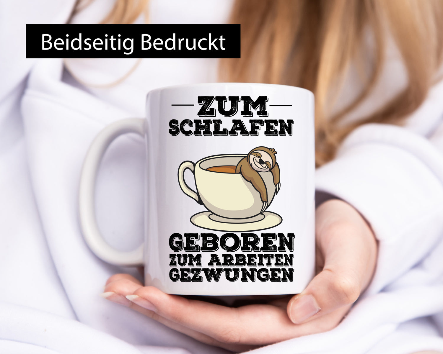 Zum Schlafen geboren lustig Humor Geschenkidee Geschenk Tasse