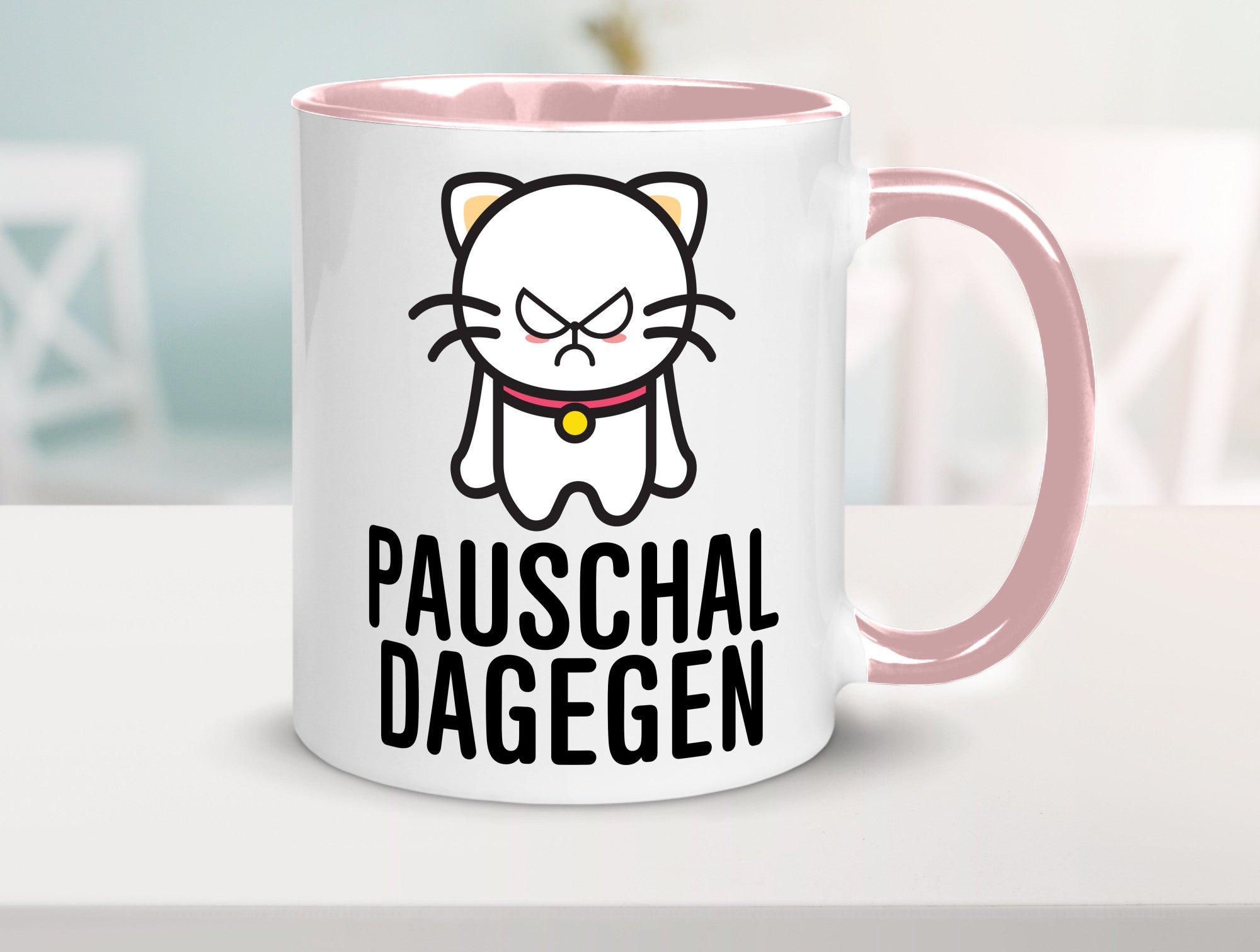 Pauschal dagegen | Katze Wut Geschenk Tierliebhaber Humor lustiger Spruch Tasse