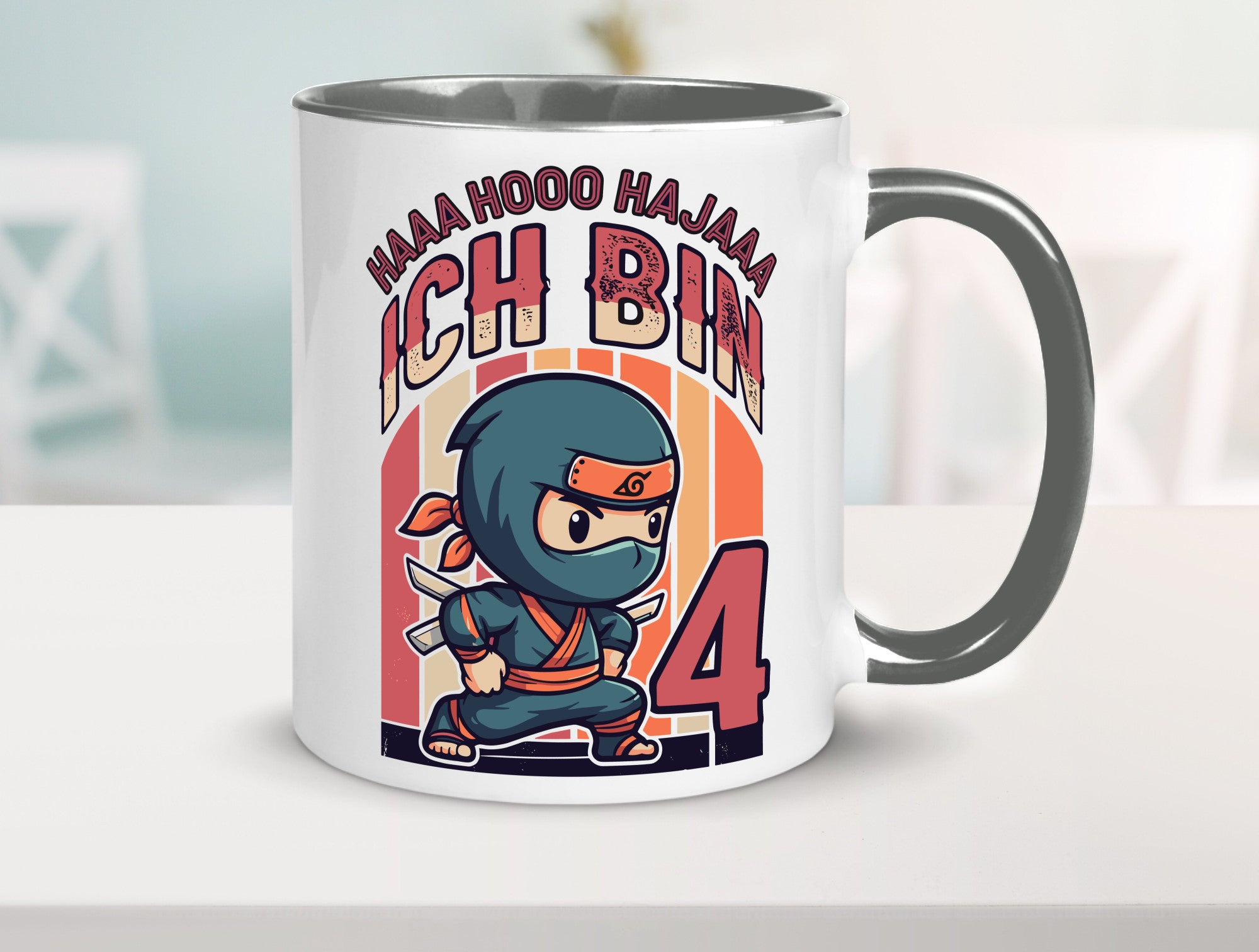 4. Geburtstag | Ninja Junge 4 Jahre lustiger Spruch Geschenk Geschenkidee Tasse