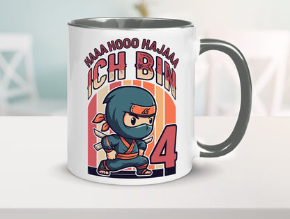 4. Geburtstag | Ninja Junge 4 Jahre lustiger Spruch Geschenk Geschenkidee Tasse