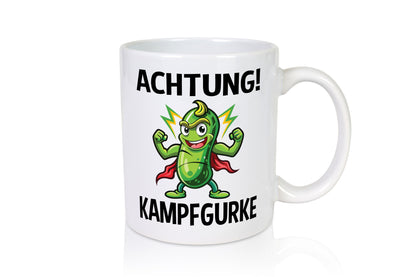 Achtung Kampfgurke | Kult Lustige Gurke v2 Humor Geschenkidee Tasse