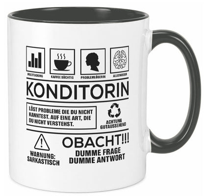 Achtung Probleme Konditorin | Konditorei lustiger Spruch Geschenk Humor