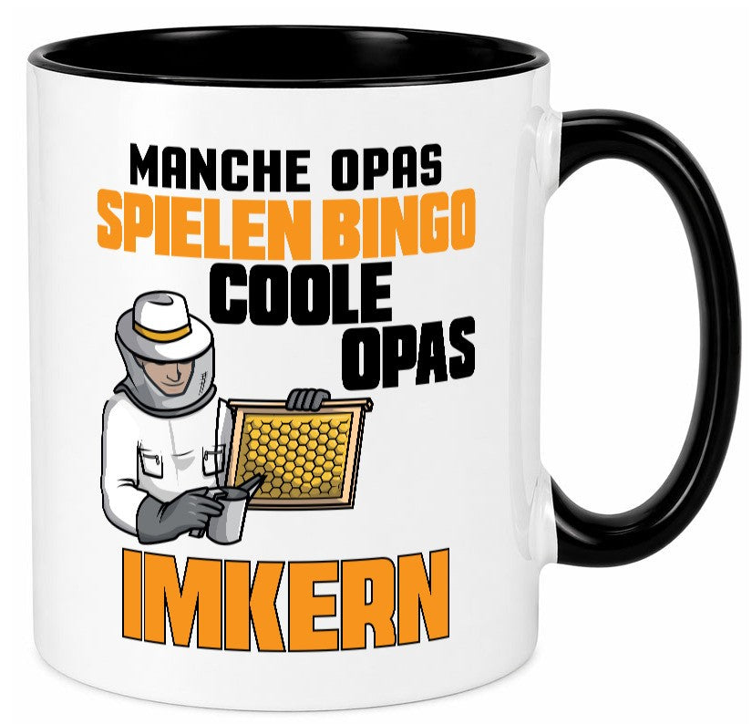 Opas spielen Bingo, coole imkern | Opa Imker| Honig lustig Familie Geschenkidee Tasse