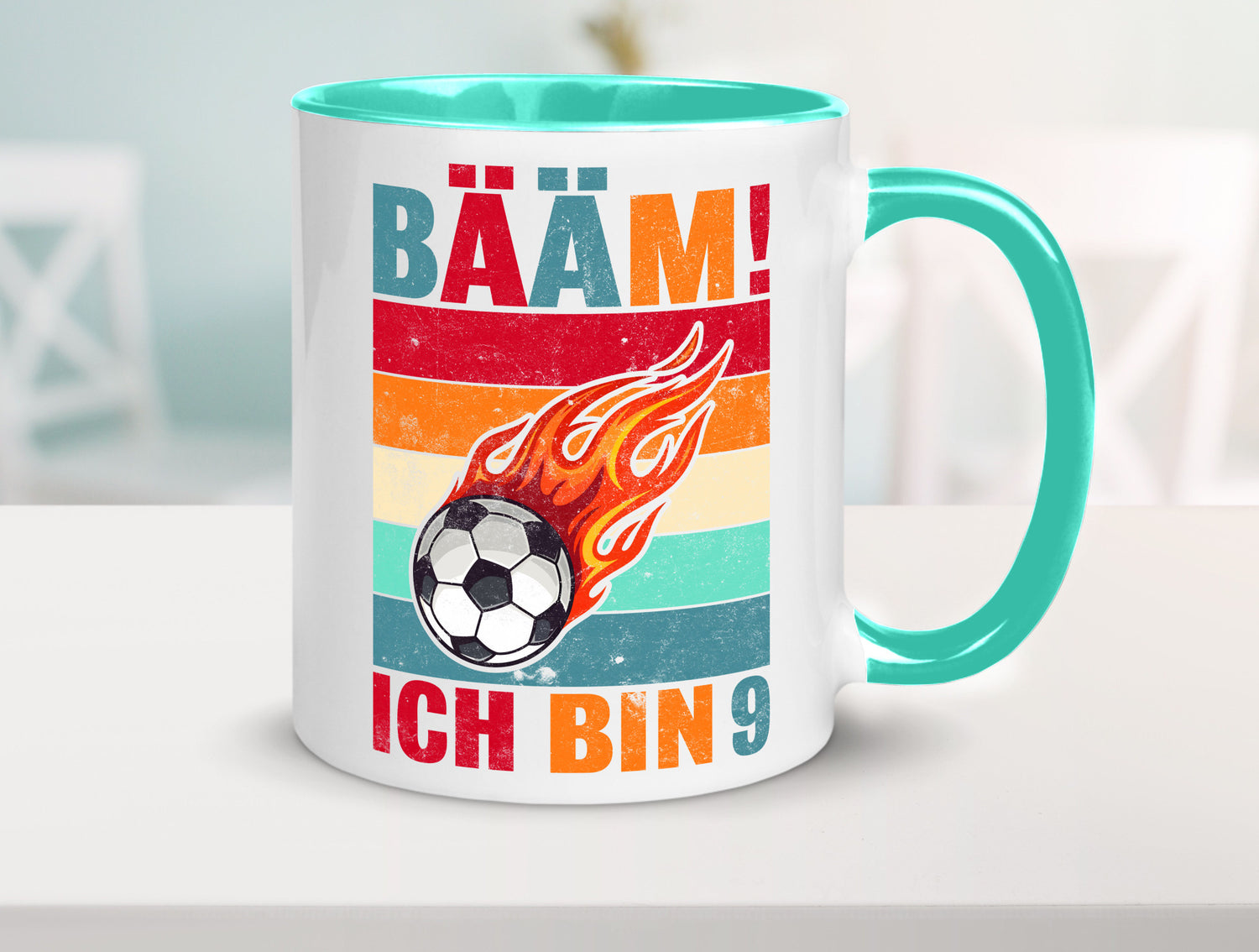 9. Geburtstag | Bääm ich bin 9 Fußball Geschenkidee Humor Tasse