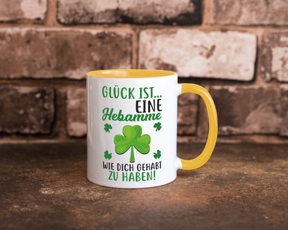 Hebamme Dankeschön | Dankes Tasse Kleeblätter Glück Humor Geschenkidee