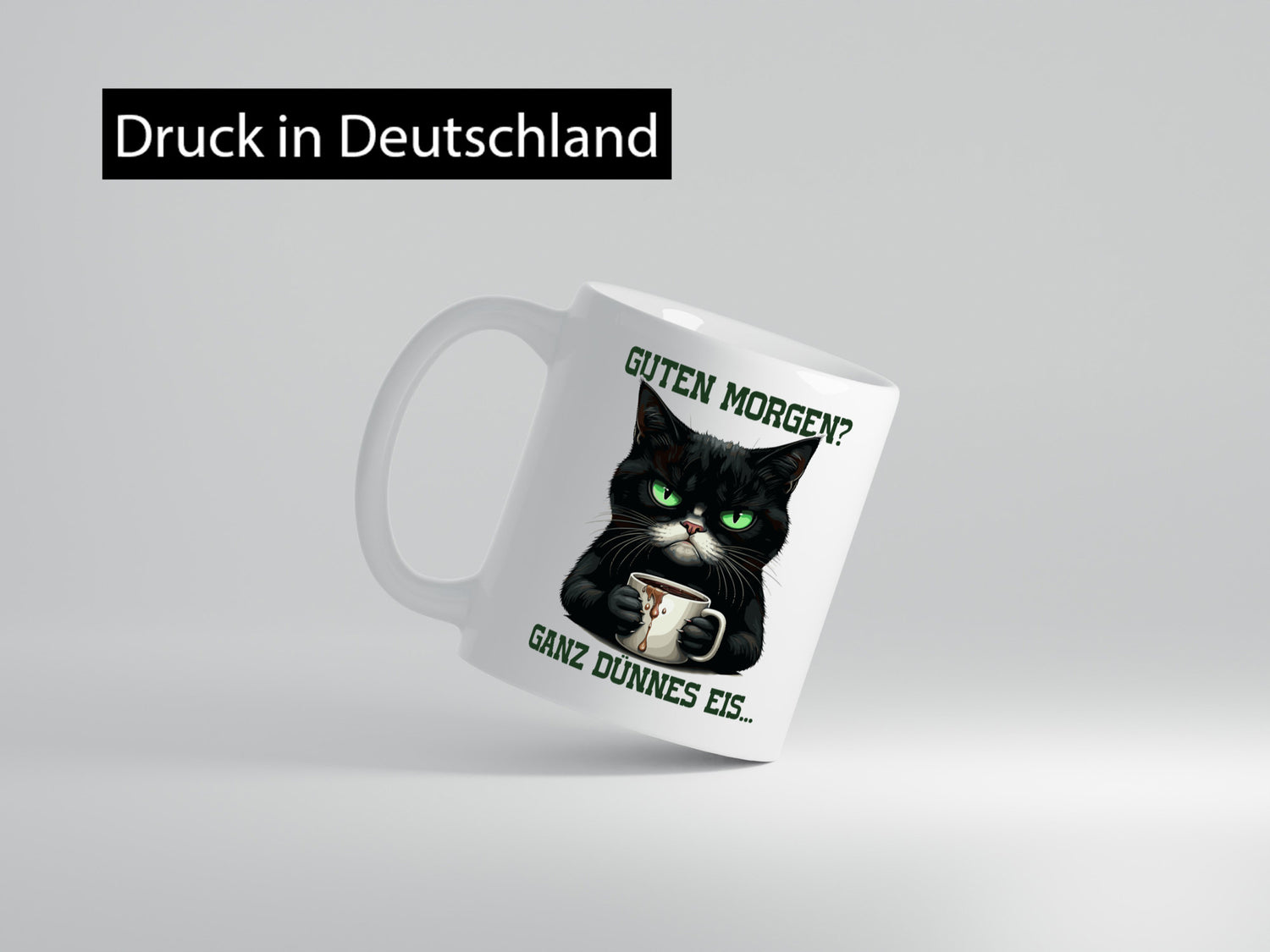 Guten Morgen ganz dünnes Eis | Böse Katze lustig Tierliebhaber Humor Geschenk
