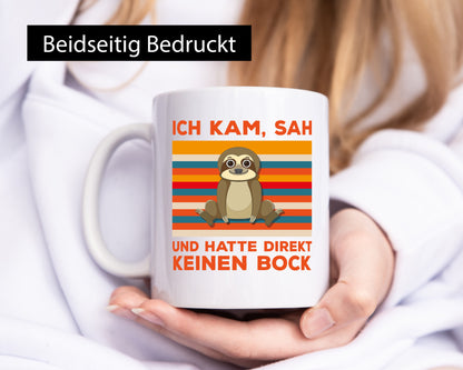 Keinen Bock | Morgenmuffel Spruch Faultier Statement Geschenkidee Tierliebhaber
