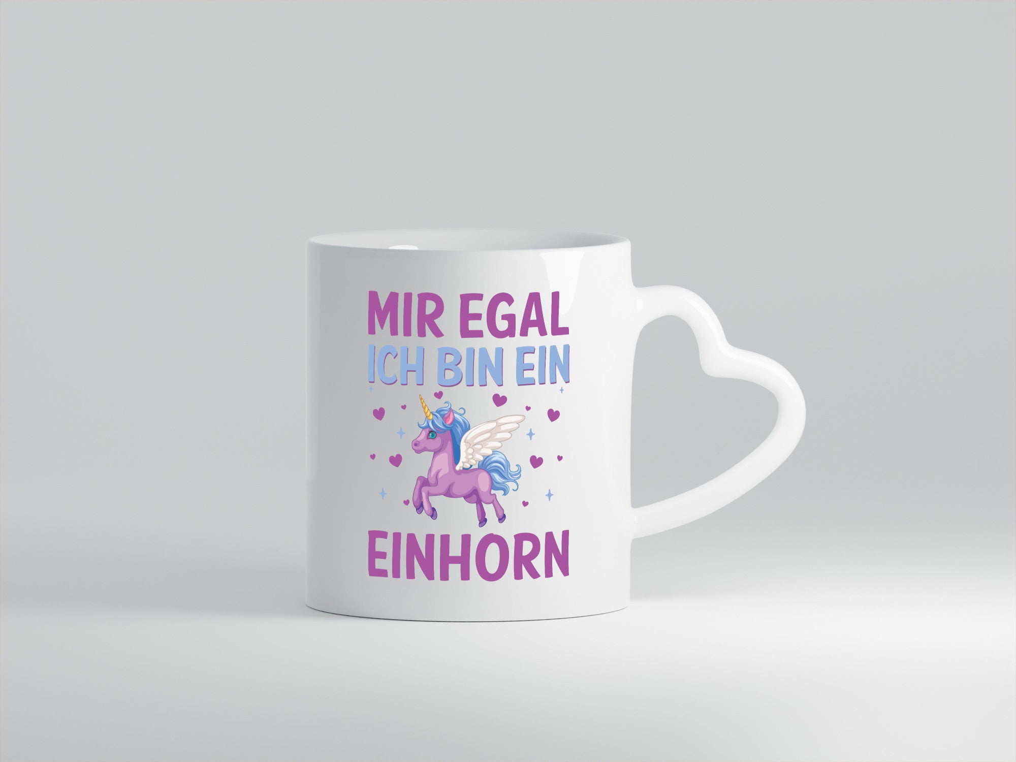 Mir egal, ich bin ein Einhorn| Herzen Geschenkidee Humor Tasse