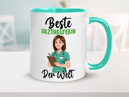 Beste Arzthelferin | Fachangestellte Medizin v2 Geschenkidee Humor Tasse