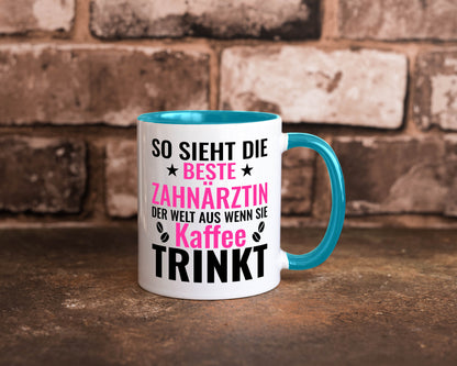 Kaffee trinkt: Zahnärztin | Zahnmedizin Beruf Geschenk Arbeit Kollegen Büro