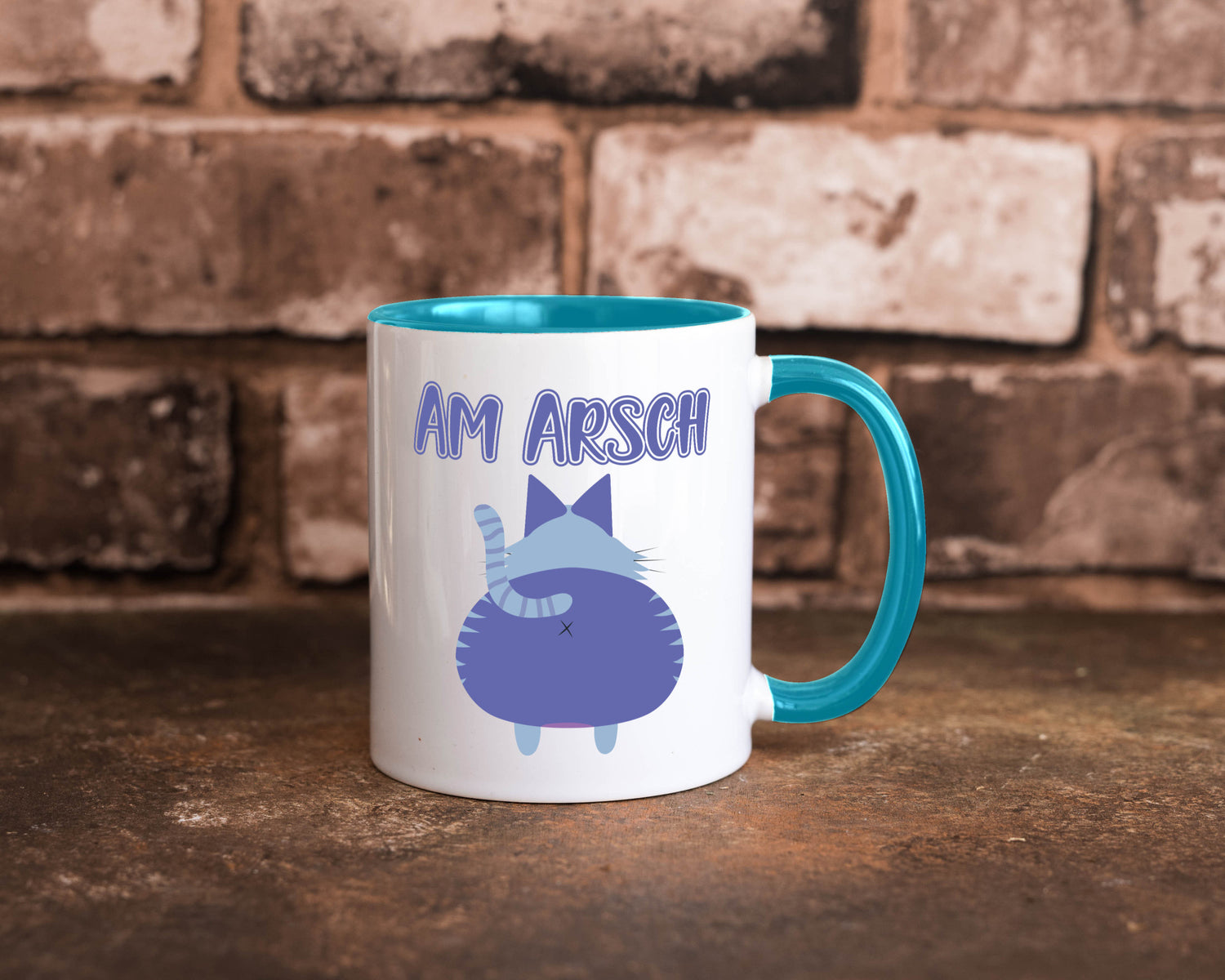 Am Arsch | Katzenmotiv Tasse Kollege Katzenbesitzer Geschenkidee Arbeit