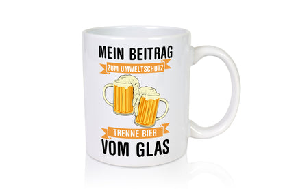 Mein Beitrag zum Unweltschutz | Bier Bierliebhaber Geschenkidee Humor Tasse