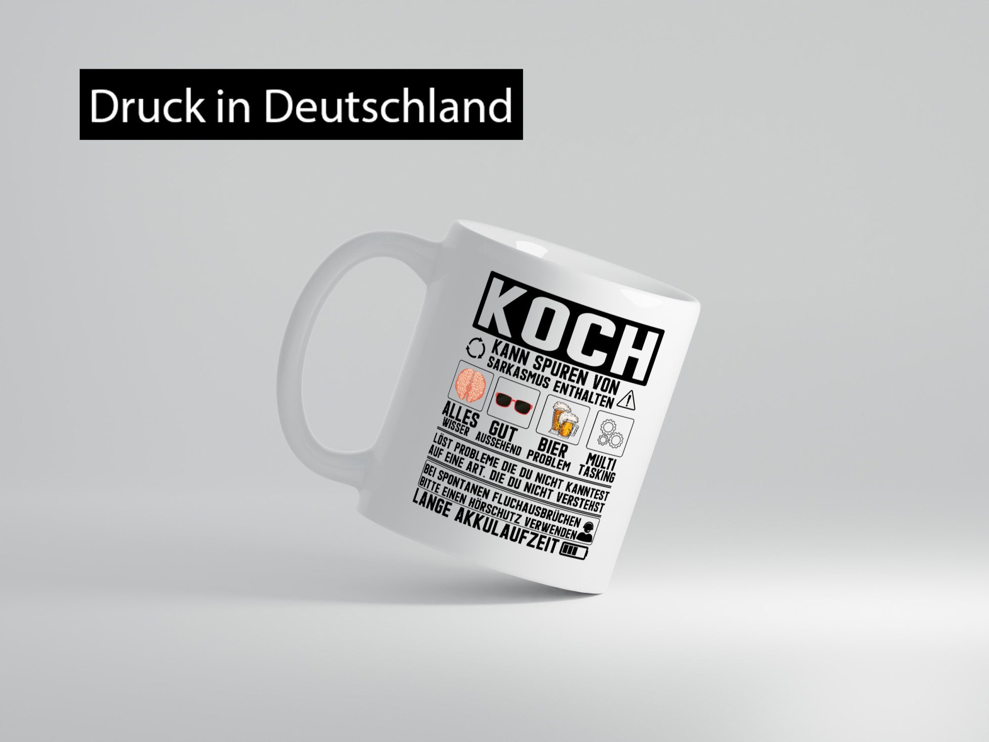 Definition von Koch | Küchenchef Warnhinweise Humor Geschenkidee Arbeit