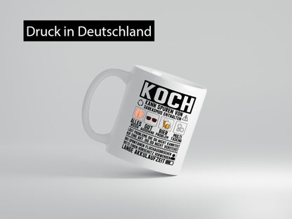 Definition von Koch | Küchenchef Warnhinweise Humor Geschenkidee Arbeit
