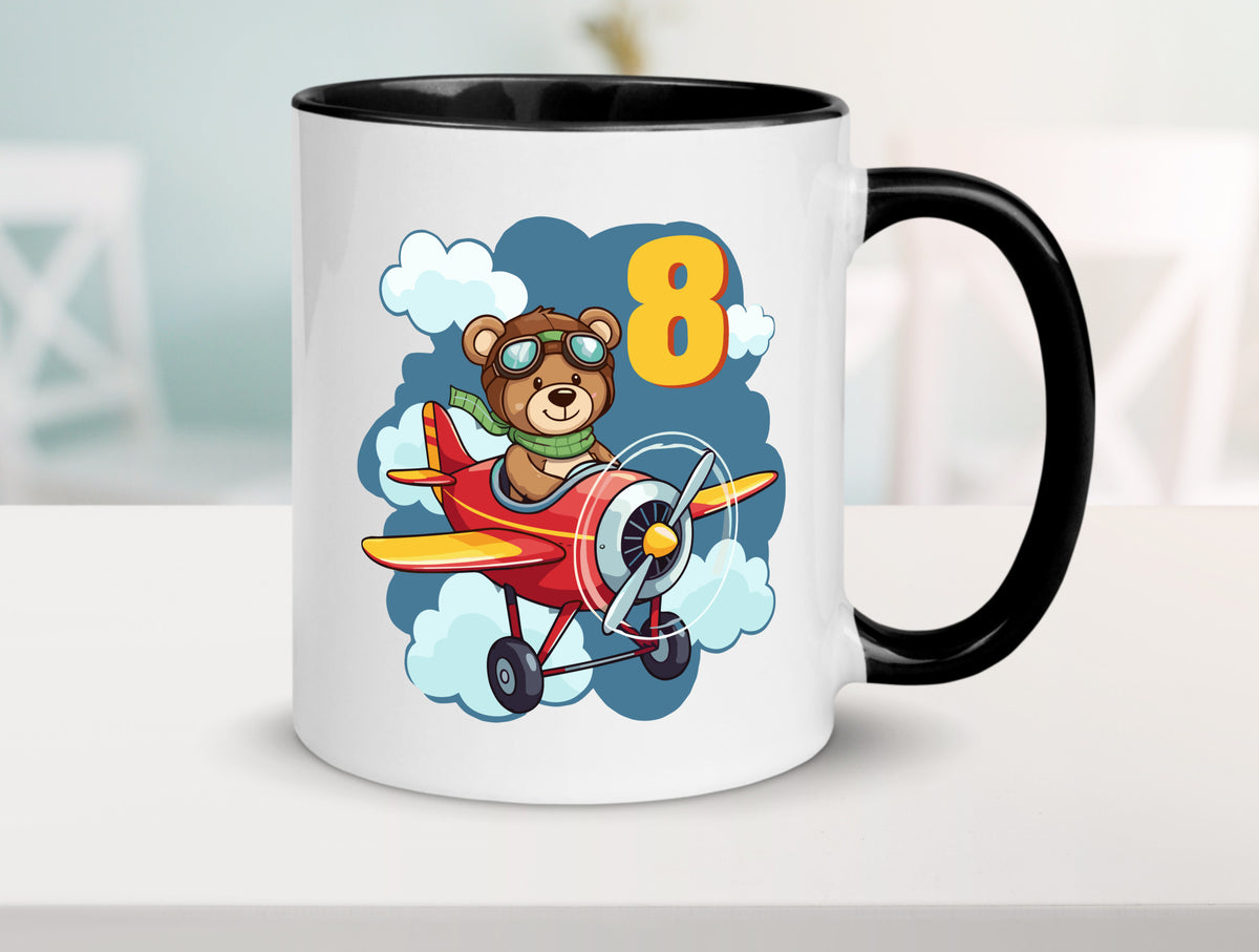 8. Geburtstag | 8 Jahre Kinder Pilot Flugzeug lustig Geschenkidee Geschenk Tasse