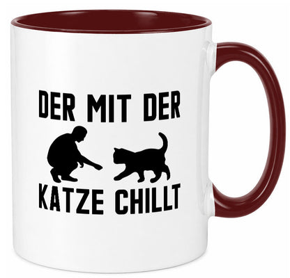 Mit der Katze | Chillen Katzenliebhaber Tierfreund lustiger Spruch Geschenk