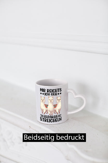 Alpakas Streicheln | Lama Mädchen lustig Humor Geschenkidee Geschenk Tasse