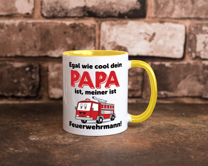 Cooler Papa | Feuerwehrmann Bester der Welt Humor Geschenkidee Tasse