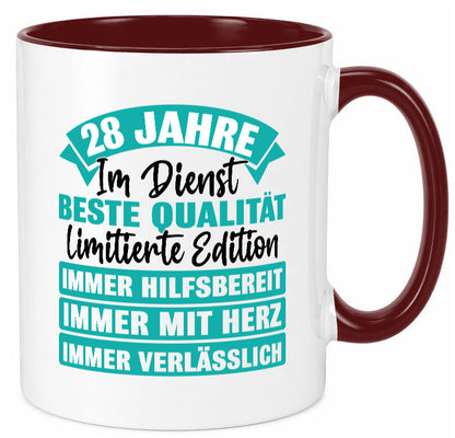 28 Jahre im Dienst | Jubiläum Arbeit lustig Kollegen Büro Geschenk Tasse