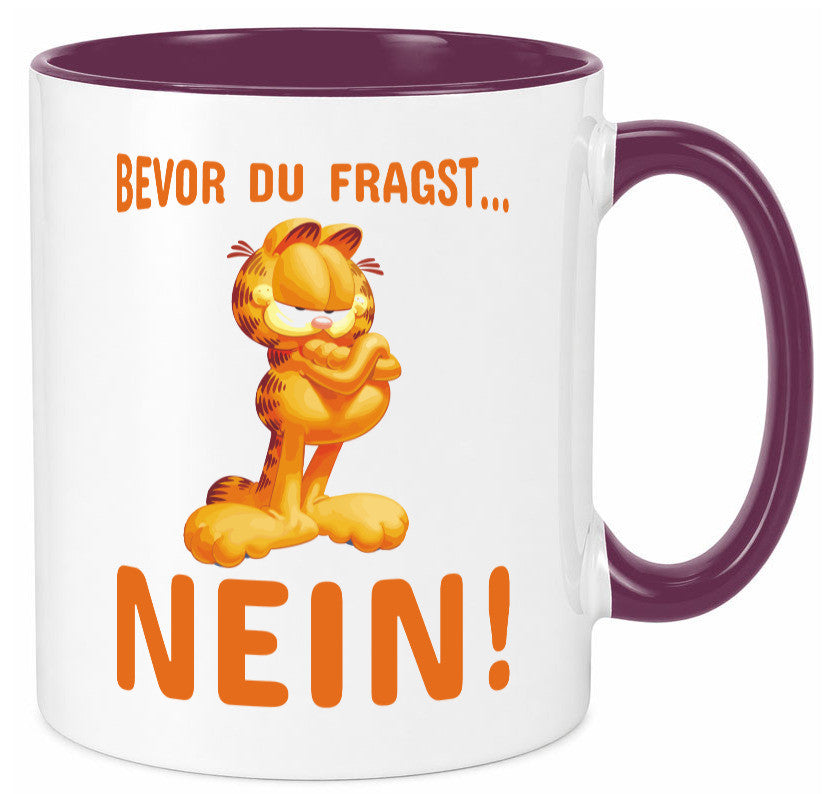 Bevor du fragst? Nein! | grimmige Katze Spruchtasse lustig Tierliebhaber Humor
