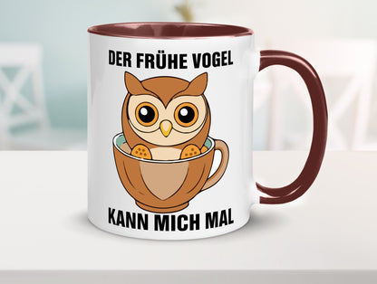 Der frühe Vogel kann mich mal | Eule Morgenmuffel v2 lustiger Spruch Geschenk