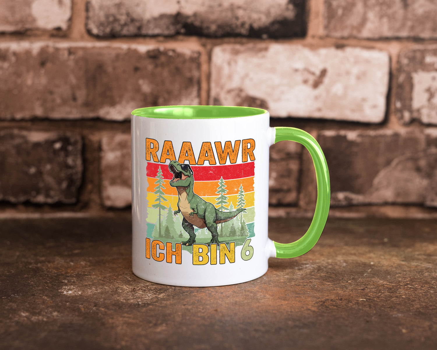 6. Geburtstag | 6 Jahre rarrrr ich bin Dinosaurier Humor Geschenkidee Tasse