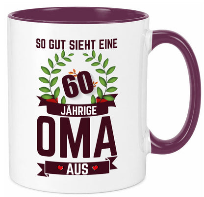 60. Geburtstag | 60 Jährige Oma Großmutter Geschenk Familie Geschenkidee Tasse