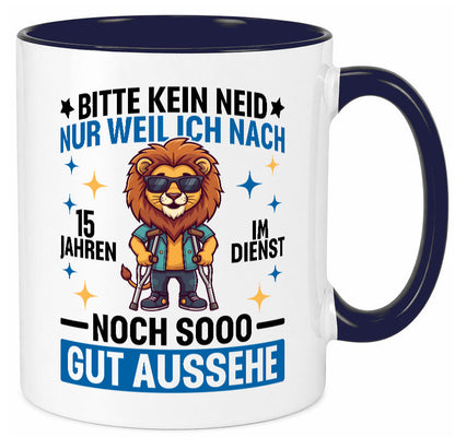 15 Jahre im Dienst | Arbeitsjubiläum Arbeit lustig Kollegen Büro Geschenk Tasse