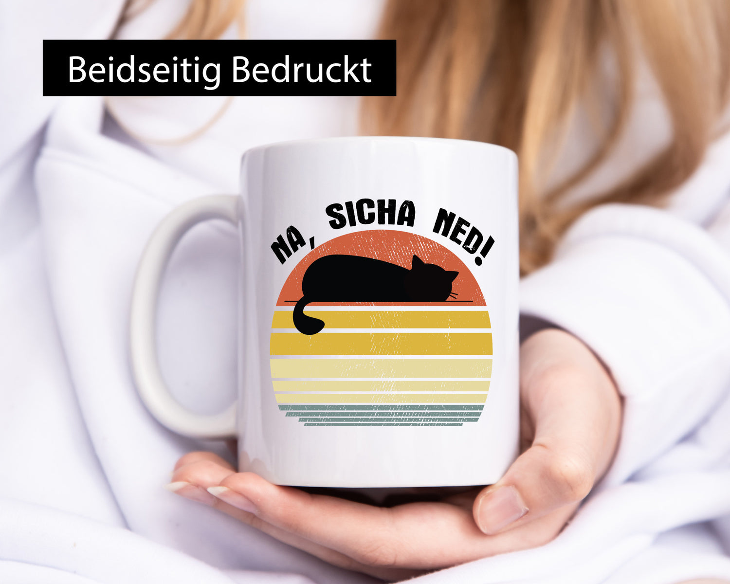Na, sicha ned! | Katze Farben lustiger Spruch Geschenk Tierliebhaber Humor Tasse
