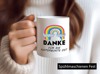 Danke für die Kunderbunte Zeit | Regenbogen lustiger Spruch Geschenk Humor