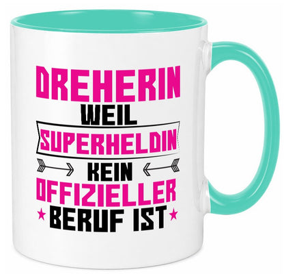 Superheldin Dreherin | Fräser Dreher Humor Geschenkidee Tasse