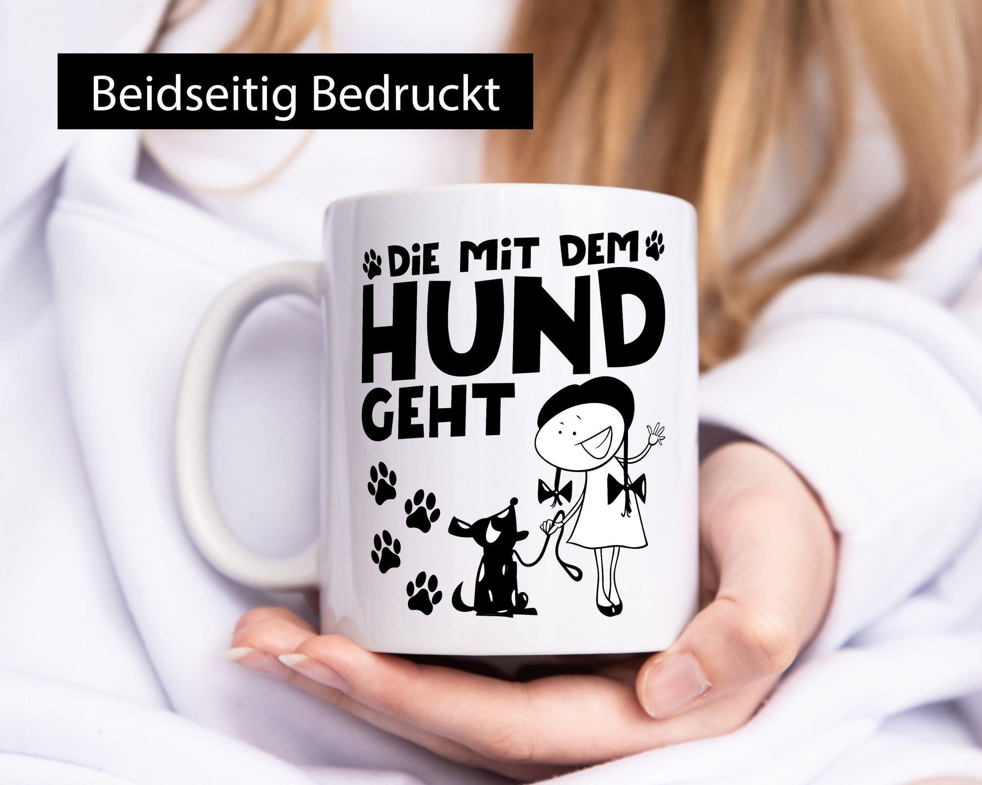 Die mit dem Hund geht | Hundeliebhaber Geschenk Tierliebhaber Humor lustiger